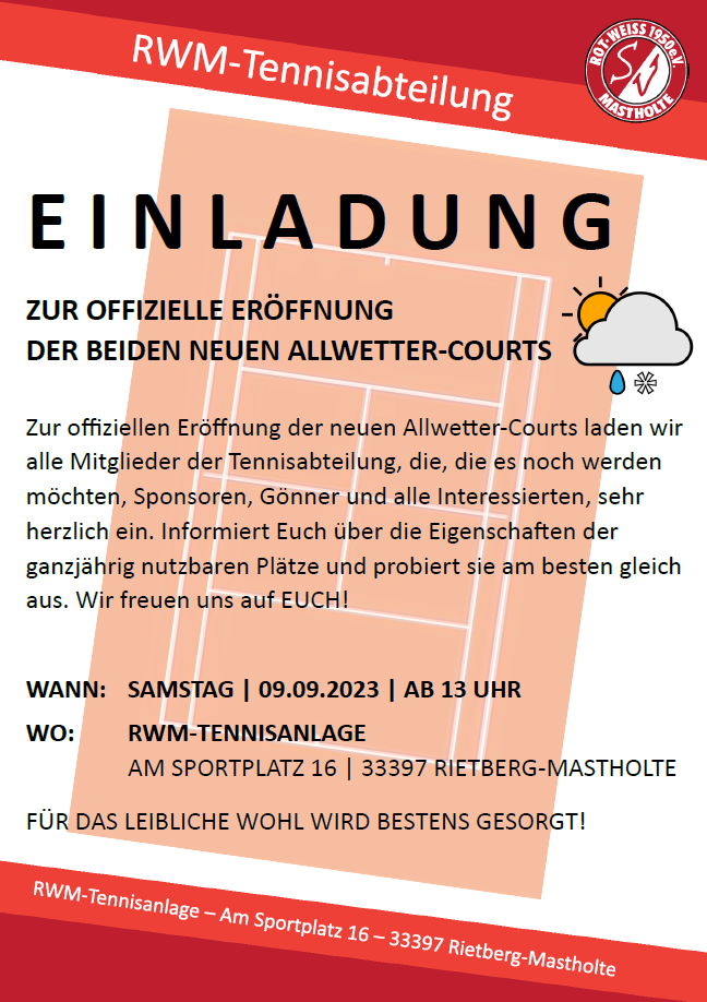 Einladung Platzeröffnung